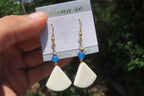 Polished Marble Fan Earrings - Sold Per Set - From China - Toprock Gemstones and Minerals 