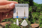 Polished Marble Fan Earrings - Sold Per Set - From China - Toprock Gemstones and Minerals 
