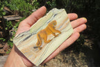Hand Made Lioness Decoupage on Butter Jade Stone Slabs - sold per item - From South Africa - Toprock Gemstones and Minerals 