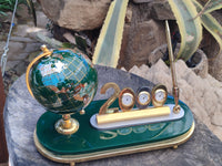 Polished Gemstone World Globe Desk Set x 1 From China - Toprock Gemstones and Minerals 