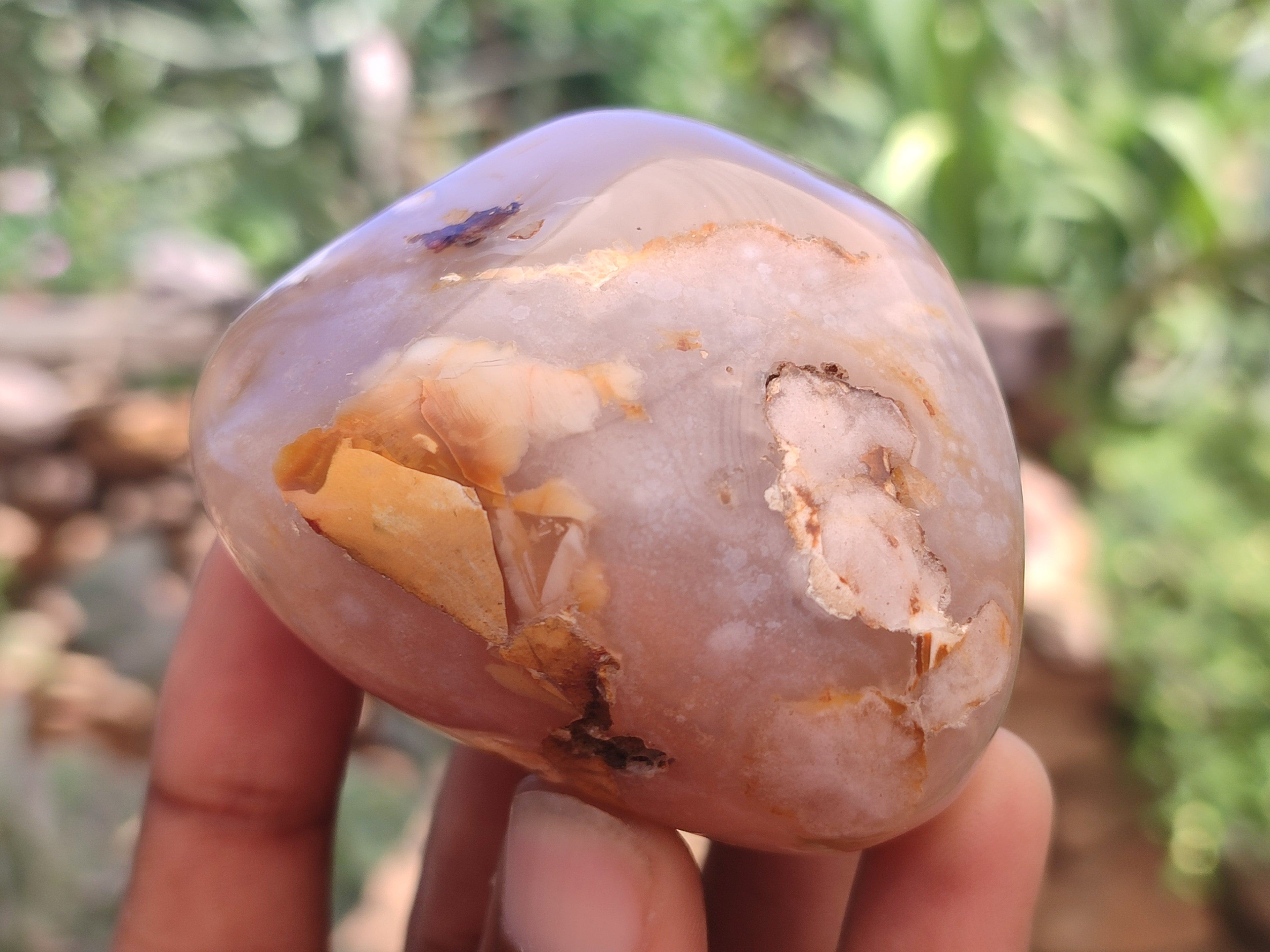 Polished Flower Agate Free Forms x 9 From Antsahalova, Madagascar - Toprock Gemstones and Minerals 