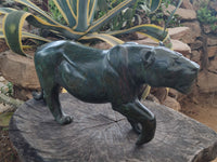 Hand Made Green Verdite Lioness Carving x 1 From Zimbabwe - Toprock Gemstones and Minerals 