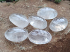 Polished Girasol Pearl Quartz Palm Stones x 6 From Madagascar - Toprock Gemstones and Minerals 