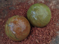 Polished Green Opal Spheres x 2 From Antsirabe, Madagascar - Toprock Gemstones and Minerals 