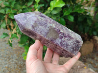 Polished Lepidolite with Pink Rubellite Point x 1 From Ambatondrazaka, Madagascar - Toprock Gemstones and Minerals 