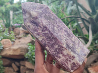 Polished Lepidolite with Pink Rubellite Point x 1 From Ambatondrazaka, Madagascar - Toprock Gemstones and Minerals 