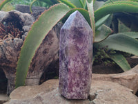 Polished Lepidolite with Pink Rubellite Point x 1 From Ambatondrazaka, Madagascar - Toprock Gemstones and Minerals 