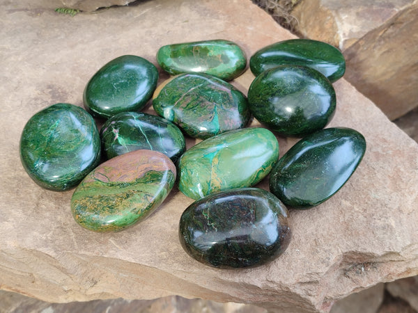 Polished Ruby Corundum In Chrome Verdite Free Forms x 12 From Zimbabwe - Toprock Gemstones and Minerals 