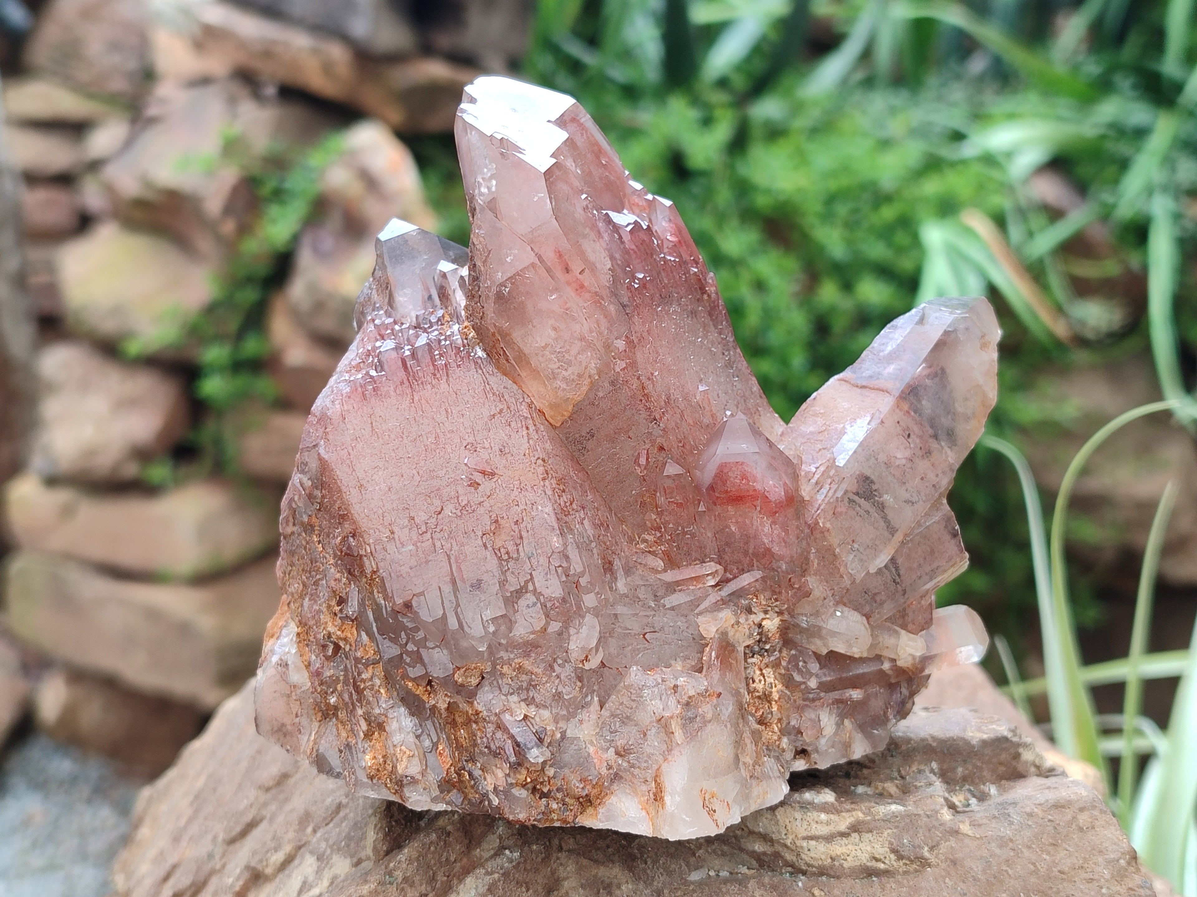 Natural Red Hematoid Quartz Clusters x 2 From Karoi, Zimbabwe - Toprock Gemstones and Minerals 