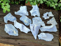 Natural Etched Blue Chalcedony Specimens x 12 From Nsanje, Malawi - Toprock Gemstones and Minerals 