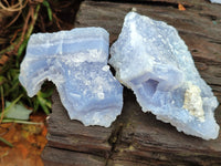Natural Etched Blue Chalcedony Specimens x 12 From Nsanje, Malawi - Toprock Gemstones and Minerals 