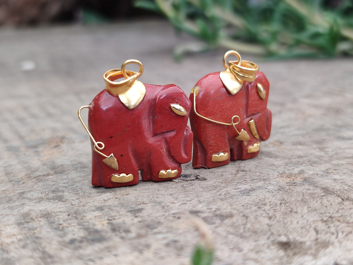 Hand Made Mixed Elephant Stone Pendants x 17 From Southern Africa - Toprock Gemstones and Minerals 