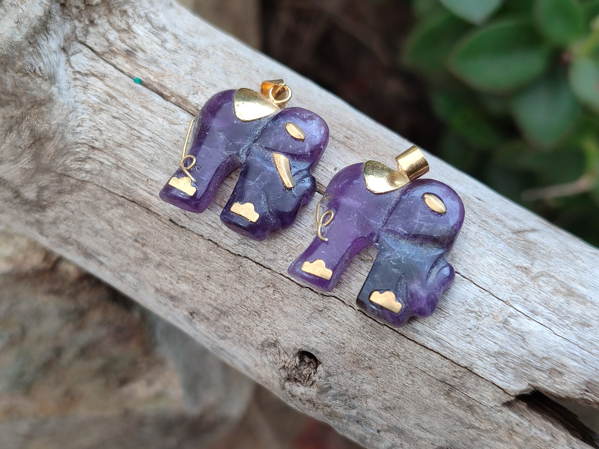 Hand Made Mixed Elephant Stone Pendants x 17 From Southern Africa - Toprock Gemstones and Minerals 