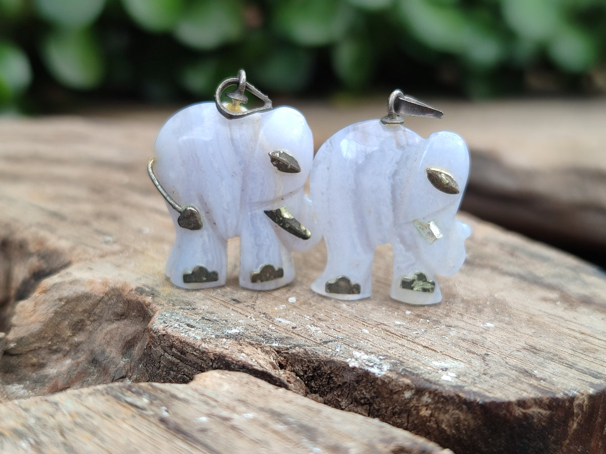 Hand Made Mixed Elephant Stone Pendants x 17 From Southern Africa - Toprock Gemstones and Minerals 
