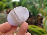 Polished Chevron Amethyst Palm Stones x 20 from Ankazobe, Madagascar - Toprock Gemstones and Minerals 