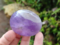 Polished Chevron Amethyst Palm Stones x 20 from Ankazobe, Madagascar - Toprock Gemstones and Minerals 