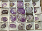 Polished Chevron Amethyst Palm Stones x 20 from Ankazobe, Madagascar - Toprock Gemstones and Minerals 