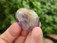 Polished Chevron Amethyst Palm Stones x 20 from Ankazobe, Madagascar - Toprock Gemstones and Minerals 