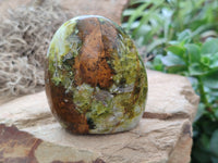 Polished Green Opal Standing Free Forms x 6 From Antsirabe, Madagascar - Toprock Gemstones and Minerals 