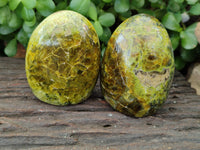 Polished Green Opal Standing Free Forms x 6 From Antsirabe, Madagascar - Toprock Gemstones and Minerals 