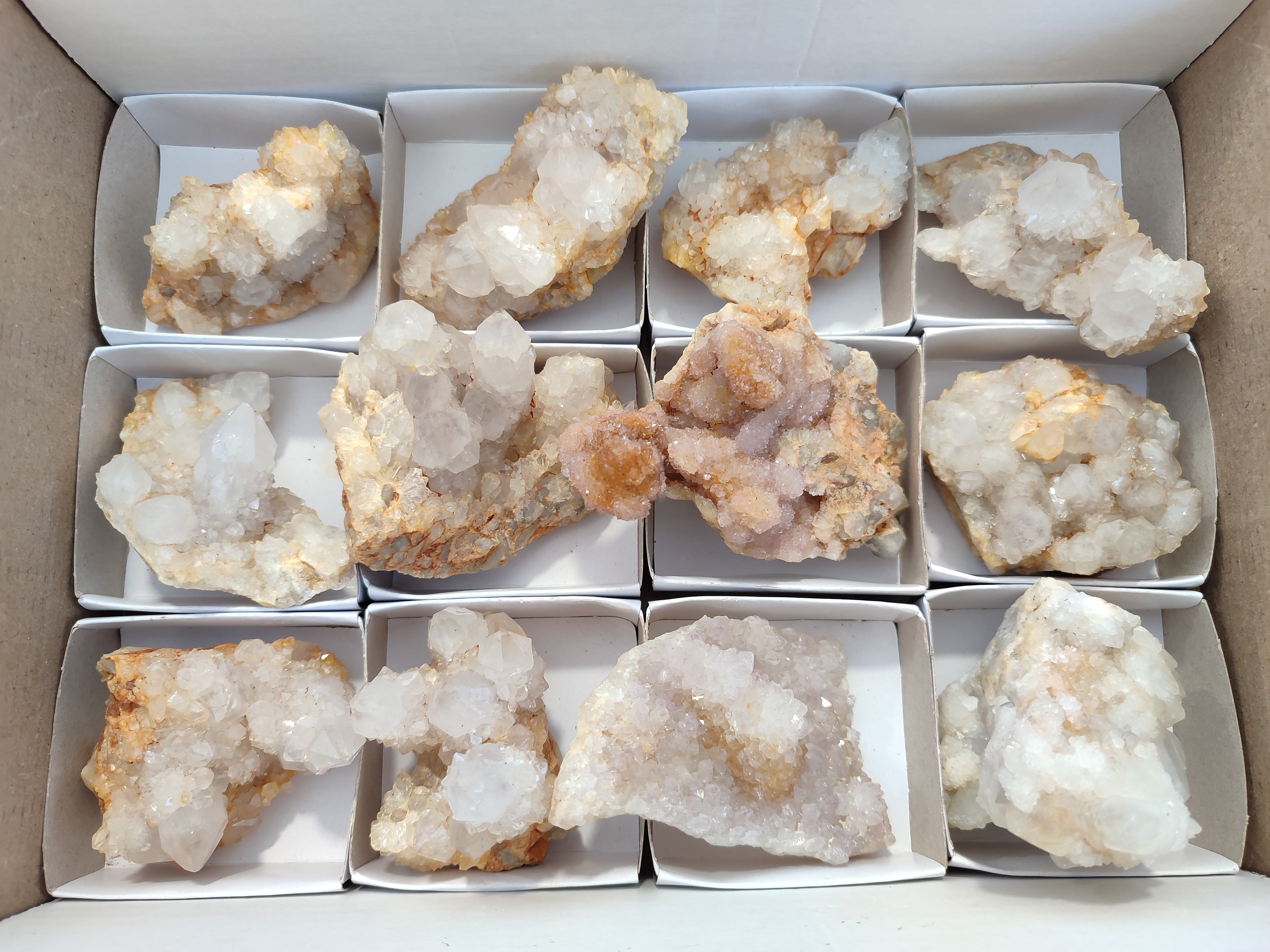 Natural Spirit Quartz Clusters x 12 From Boekenhouthoek, South Africa - Toprock Gemstones and Minerals 