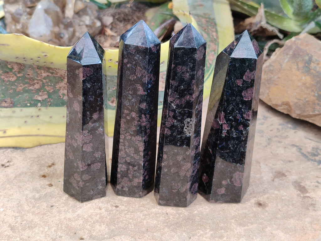 Polished Iolite Points x 4 From Ambatofinandrahana, Madagascar - Toprock Gemstones and Minerals 
