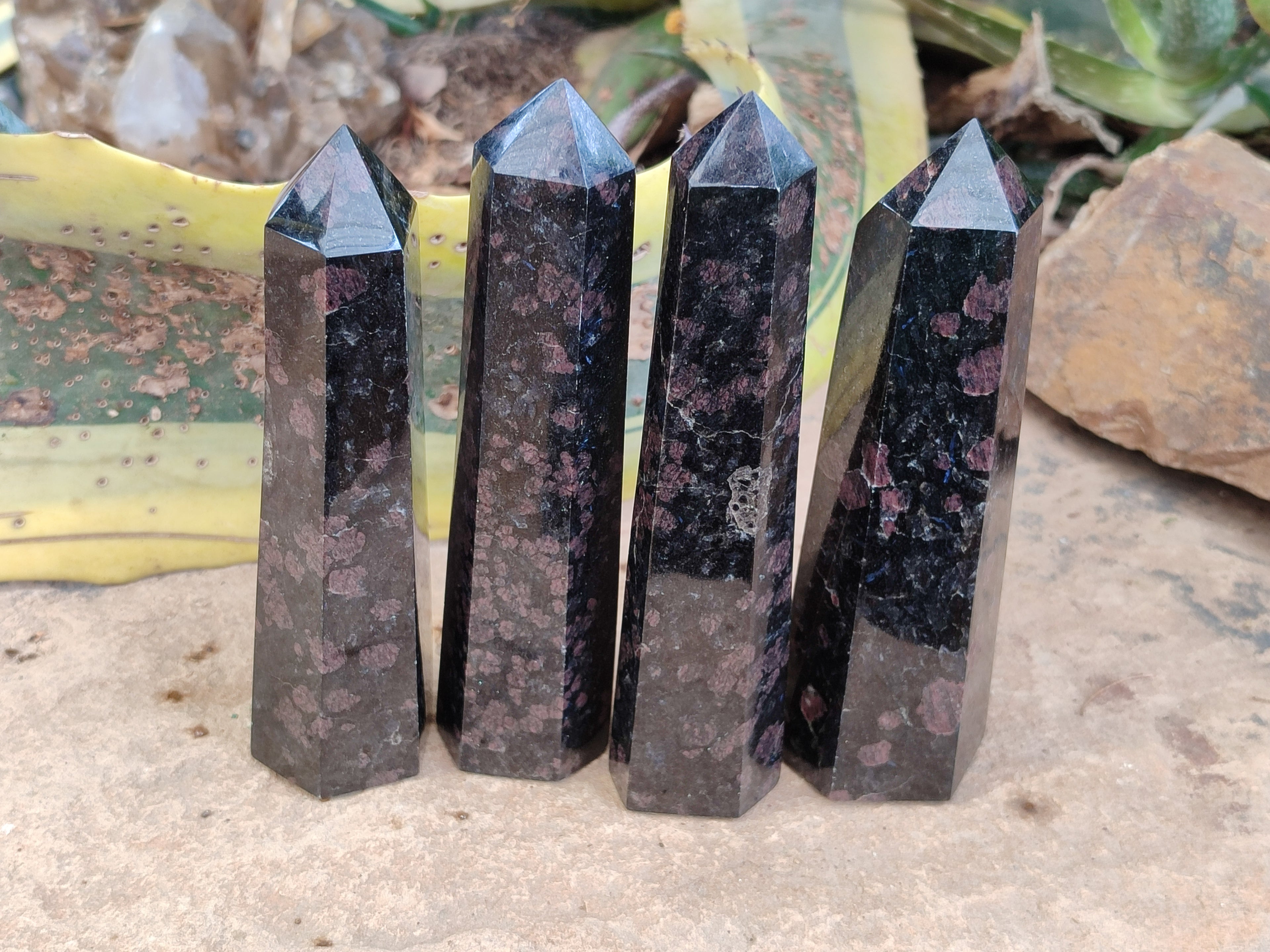 Polished Iolite Points x 4 From Ambatofinandrahana, Madagascar - Toprock Gemstones and Minerals 