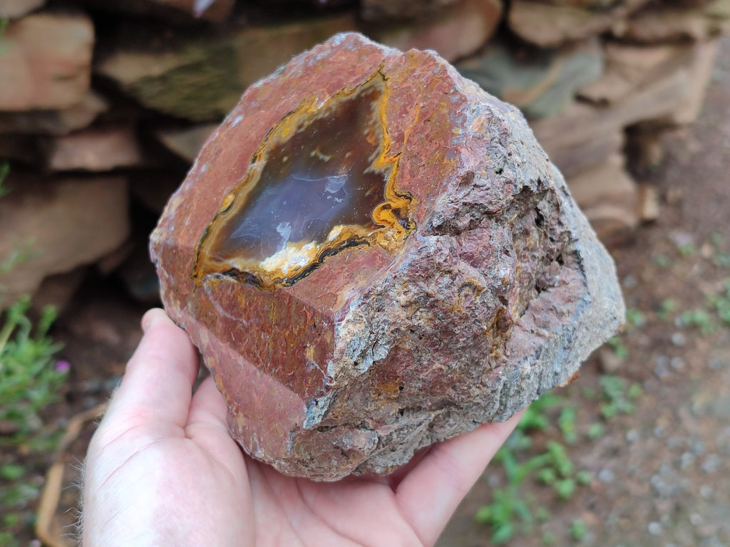 Polished On One Side Agate Nodules x 2 From South Africa - Toprock Gemstones and Minerals 