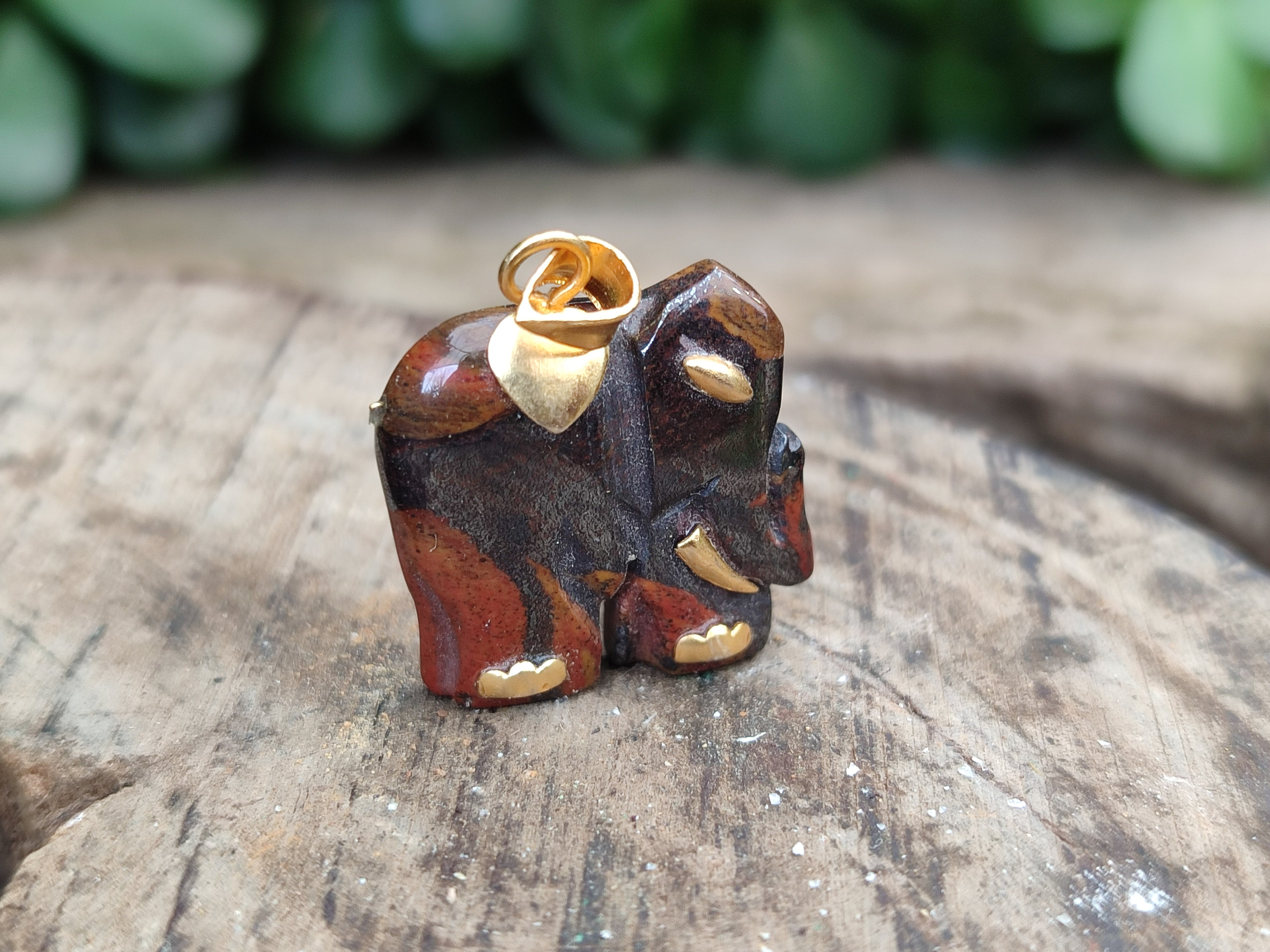 Hand Made Jasper Elephant Pendants x 6 From South Africa - Toprock Gemstones and Minerals 