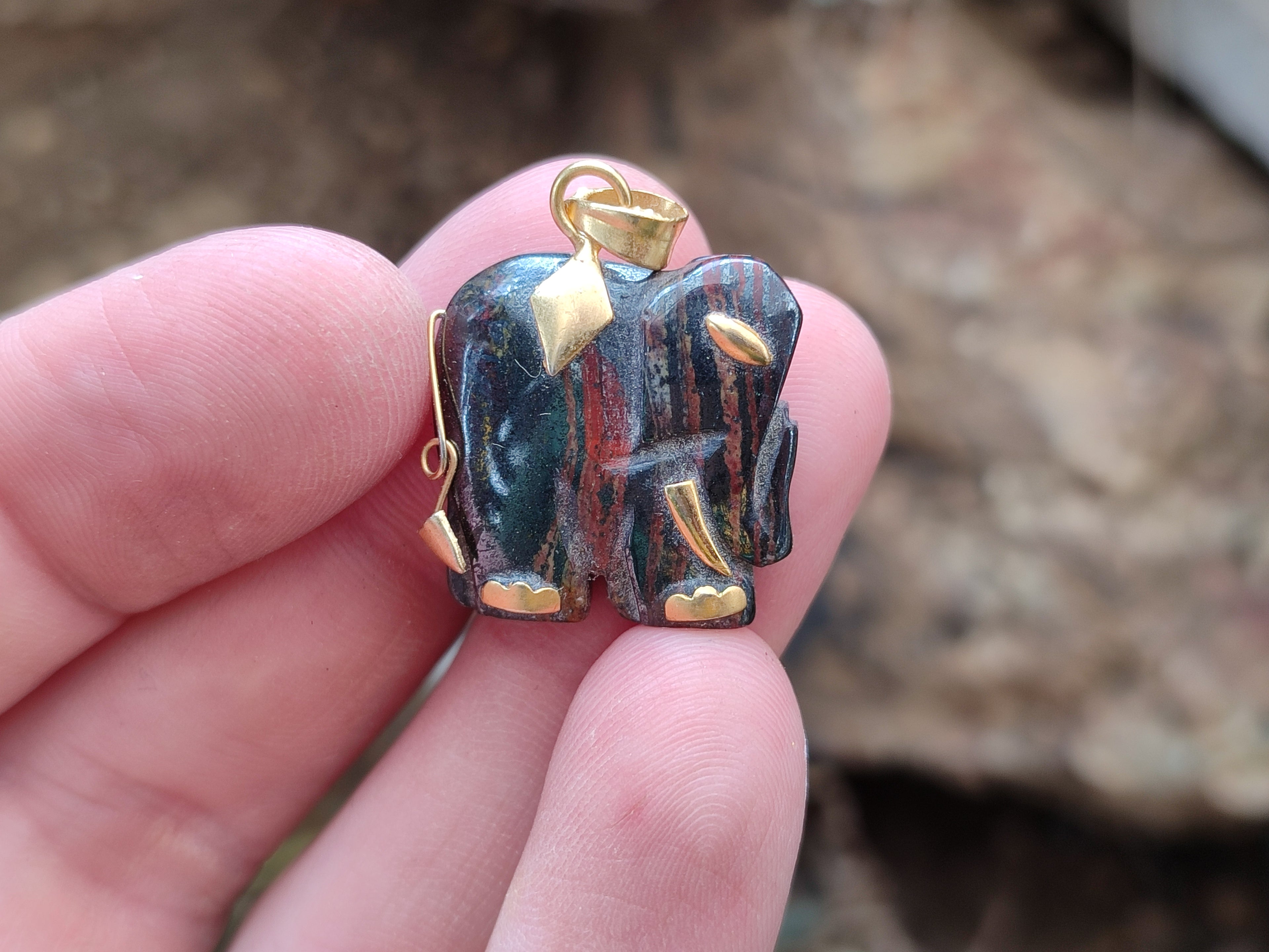 Hand Made Jasper Elephant Pendants x 6 From South Africa - Toprock Gemstones and Minerals 