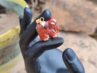 Hand Made Jasper Elephant Pendants x 6 From South Africa - Toprock Gemstones and Minerals 