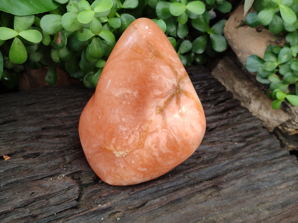 Polished Orange Twist Calcite Standing Free Form x 1 From Maevantanana, Madagascar - Toprock Gemstones and Minerals 