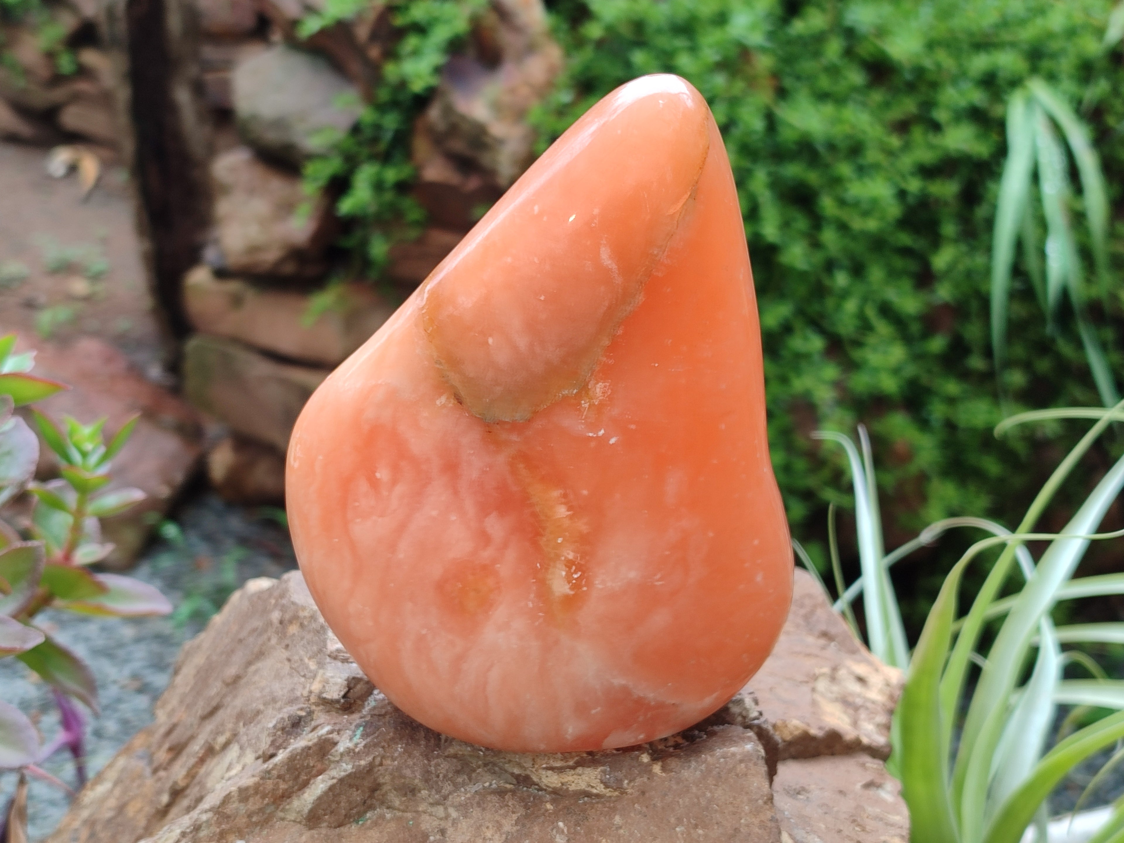 Polished Orange Twist Calcite Standing Free Form x 1 From Maevantanana, Madagascar - Toprock Gemstones and Minerals 