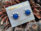 Polished Blue Onyx Agate with Surgical Steel Stud Earrings - Sold Per Pair - From China - Toprock Gemstones and Minerals 