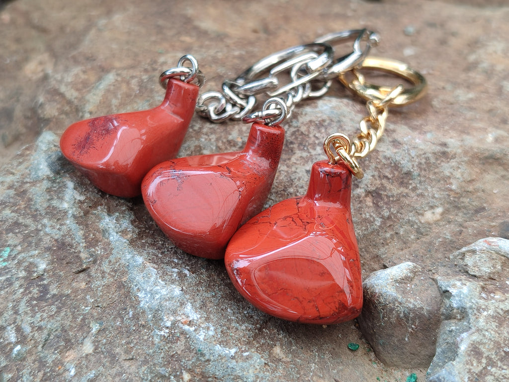 Polished Red Jasper Golf Driver Keyring - Sold Per Item - From South Africa - Toprock Gemstones and Minerals 