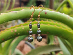 Polished Pair of Hematite and Silver Bead Earrings - Sold per Pair - From Southern Africa - Toprock Gemstones and Minerals 