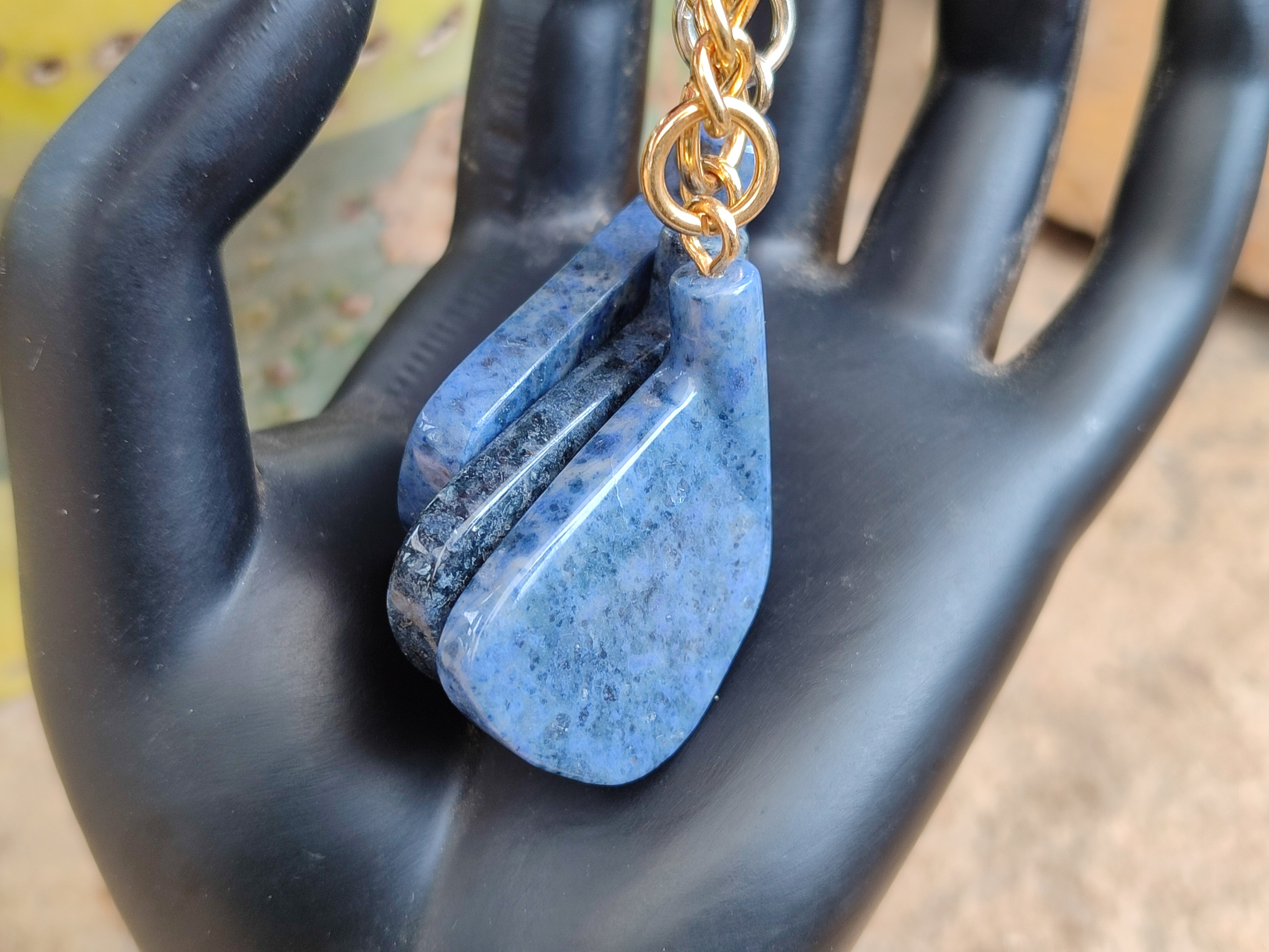 Hand Made Dumortierite Iron Golf Club Keyrings - sold per item - From Mozambique - Toprock Gemstones and Minerals 
