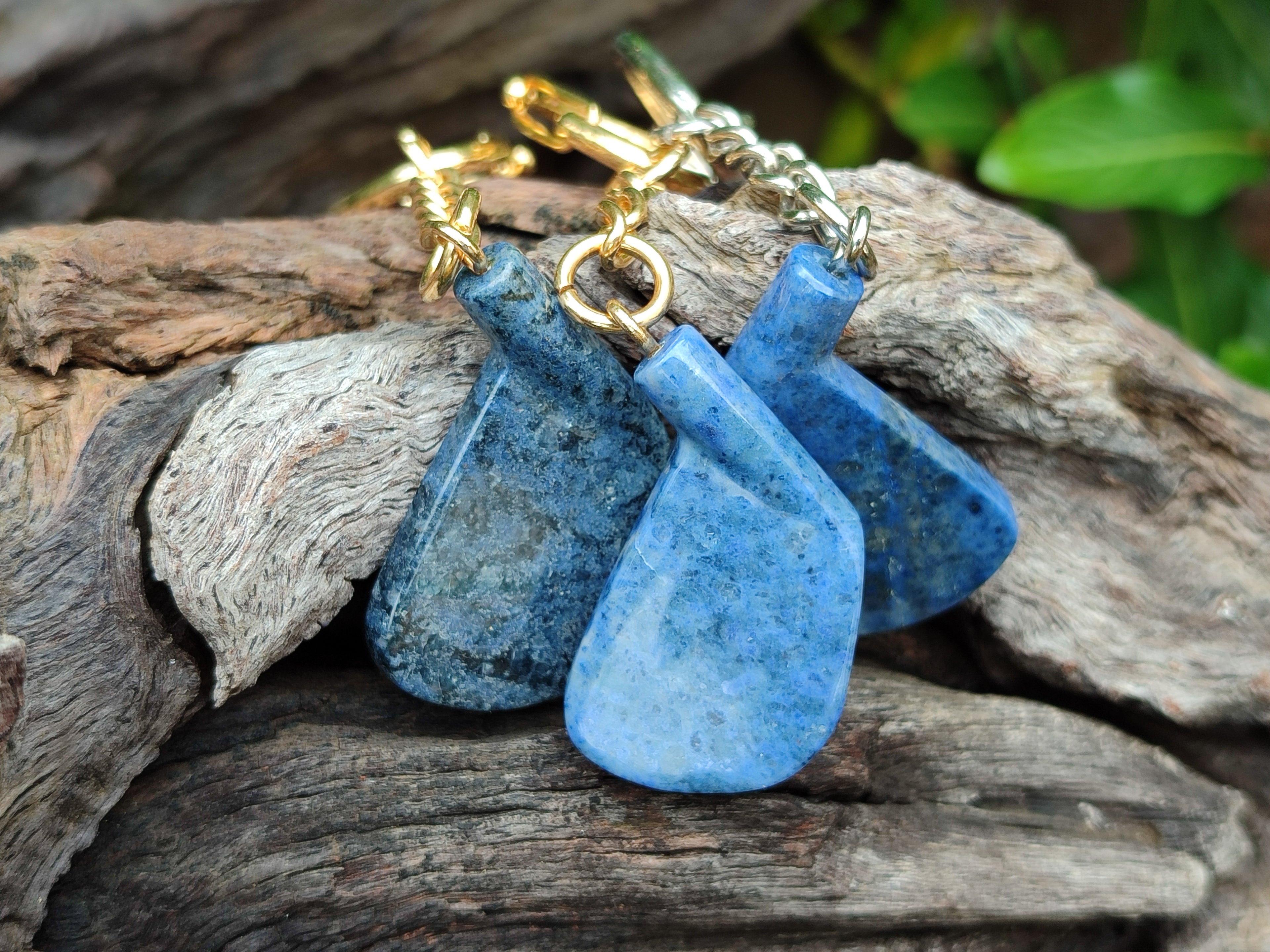 Hand Made Dumortierite Iron Golf Club Keyrings - sold per item - From Mozambique - Toprock Gemstones and Minerals 