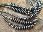Polished Silver Hematite Bead and Disk Choker Necklace - Sold Per Item - From China - Toprock Gemstones and Minerals 