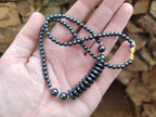 Polished Silver Hematite Bead and Disk Choker Necklace - Sold Per Item - From China - Toprock Gemstones and Minerals 
