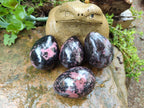 Polished Rhodonite Eggs x 4 From Madagascar - Toprock Gemstones and Minerals 