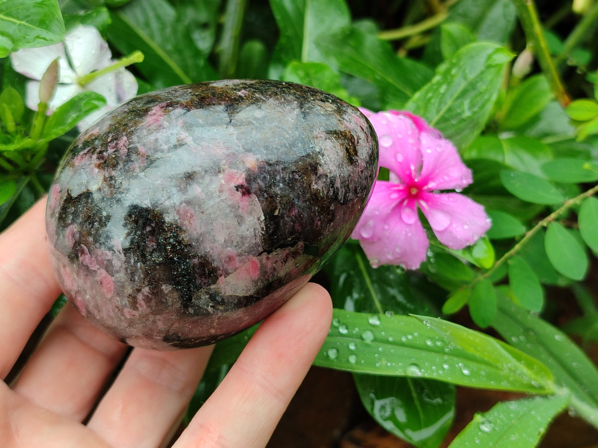 Polished Rhodonite Eggs x 4 From Madagascar - Toprock Gemstones and Minerals 