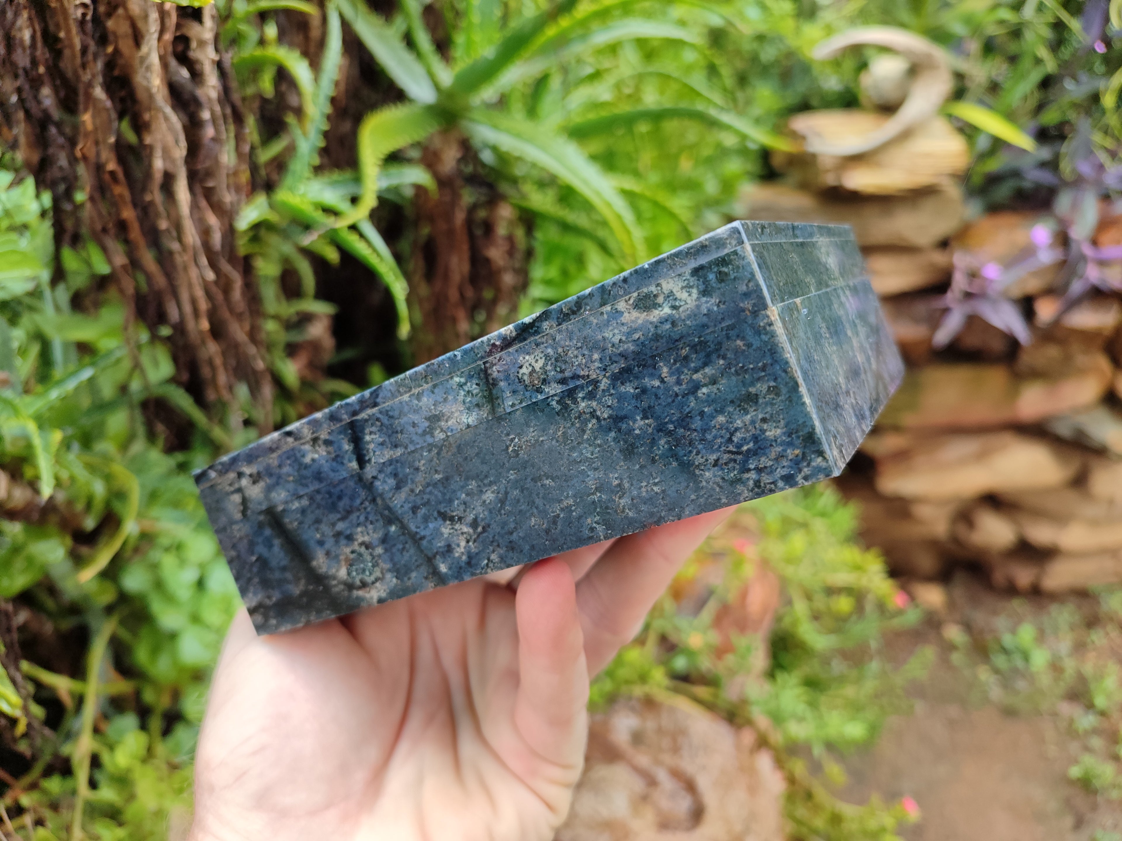 Hand Made Dumortierite Jewellery Box x 1 From Mozambique - Toprock Gemstones and Minerals 