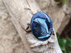 Polished Sodalite Pendant with Hand Painted Dolphin - Sold Per Item - From Namibia - Toprock Gemstones and Minerals 