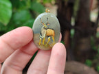 Polished Polychrome Jasper Pendant with Hand Painted Kudu - sold per item - From Madagascar - Toprock Gemstones and Minerals 