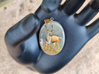 Polished Polychrome Jasper Pendant with Hand Painted Kudu - sold per item - From Madagascar - Toprock Gemstones and Minerals 