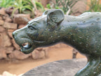 Hand Made Green Verdite Leopard Carving x 1 From Zimbabwe - Toprock Gemstones and Minerals 