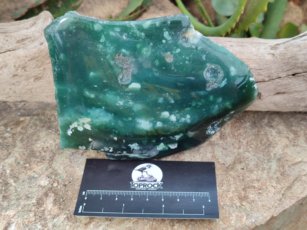 Polished On One Side Emerald Mtorolite Plates x 2 From Mutorashanga, Zimbabwe - Toprock Gemstones and Minerals 