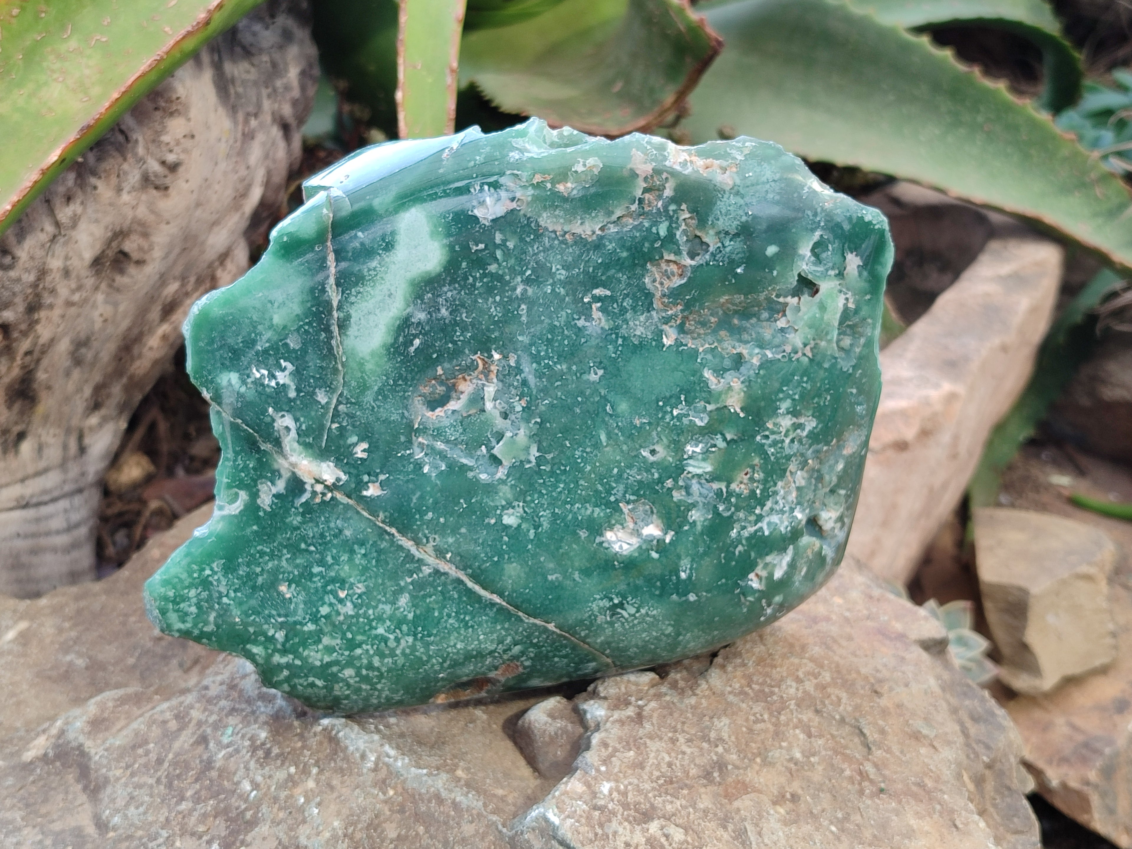 Polished On One Side Emerald Mtorolite Plates x 2 From Mutorashanga, Zimbabwe - Toprock Gemstones and Minerals 