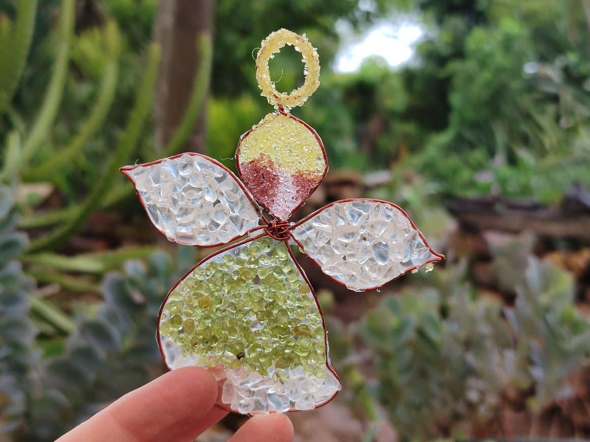 Hand Made Mixed Gemstone Christmas Decorations - sold per pack of 5 -  From South Africa - Toprock Gemstones and Minerals 
